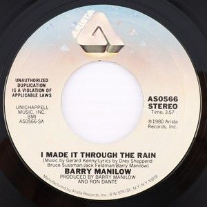 Barry Manilow I Made It Through The Rain/Only In Chicago 45 rpm 7" Single Record